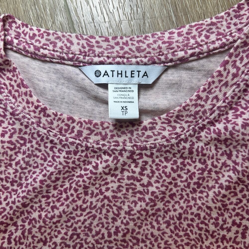NEW Athleta Pink Cheetah Print Workout Tank XS Scoop Neck Athletic Top NWOT - Picture 3 of 7